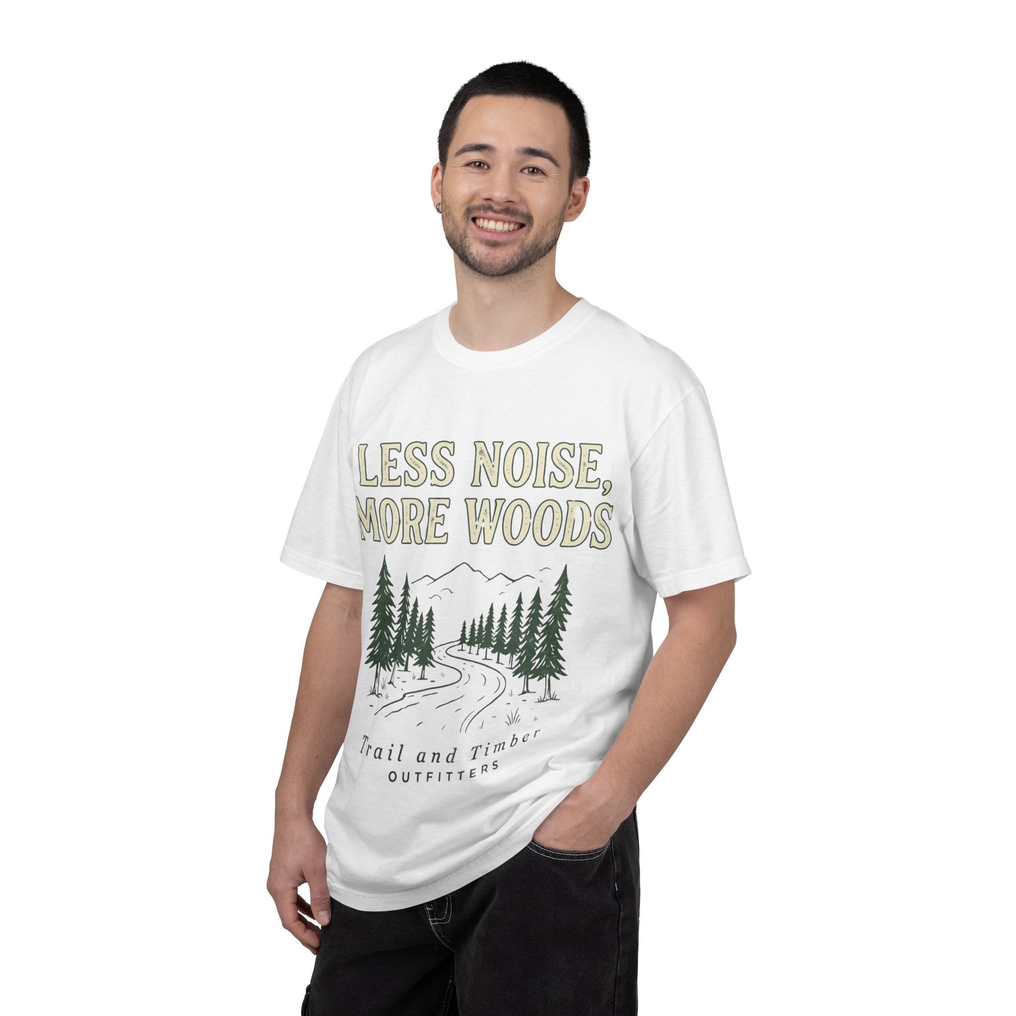 Less Noise, More WoodsT-Shirt — Trail and Timber Outdoor Tee