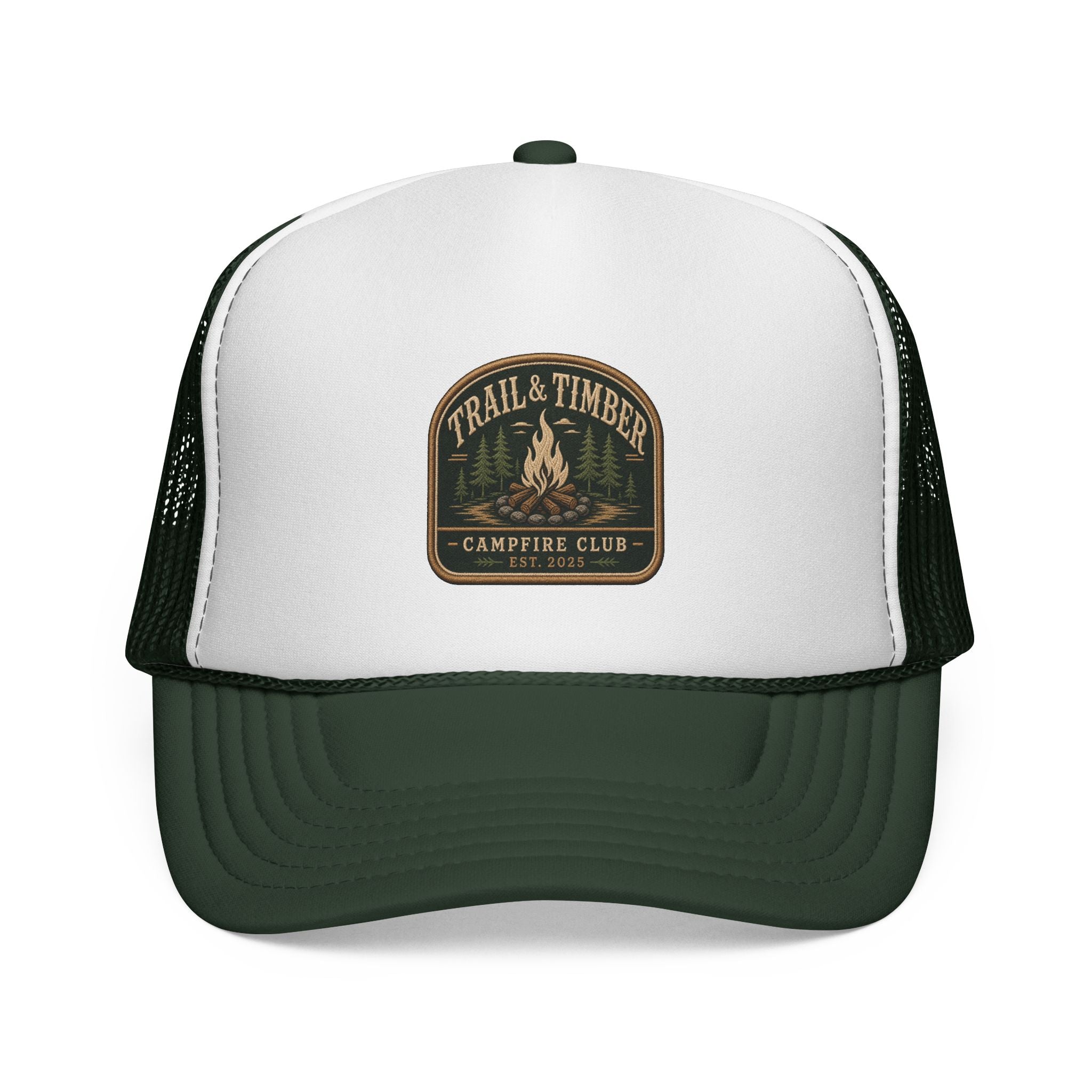 Trail & Timber Campfire Club Trucker Hat– Trail & Timber Outdoor Patch Hat