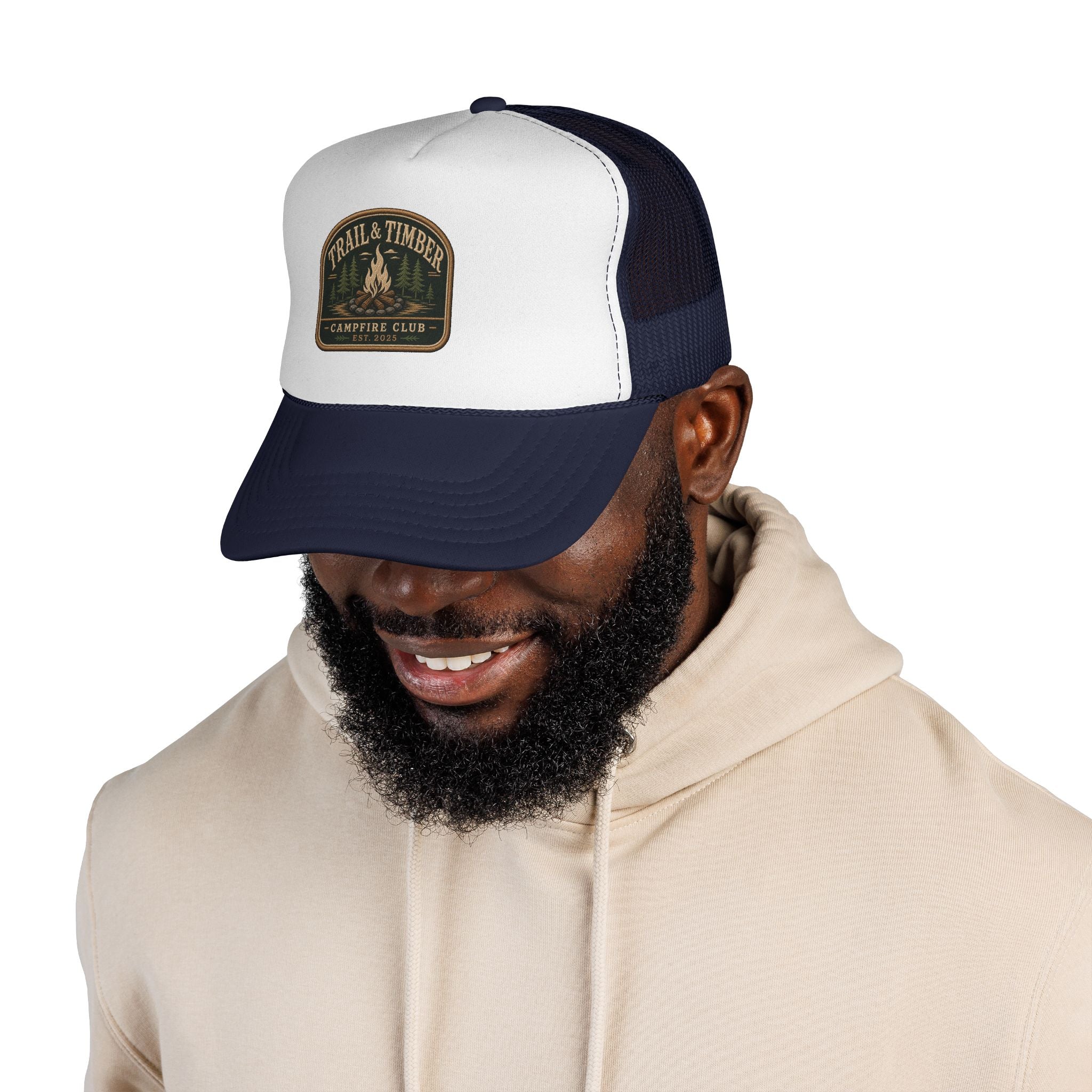 Trail & Timber Campfire Club Trucker Hat– Trail & Timber Outdoor Patch Hat