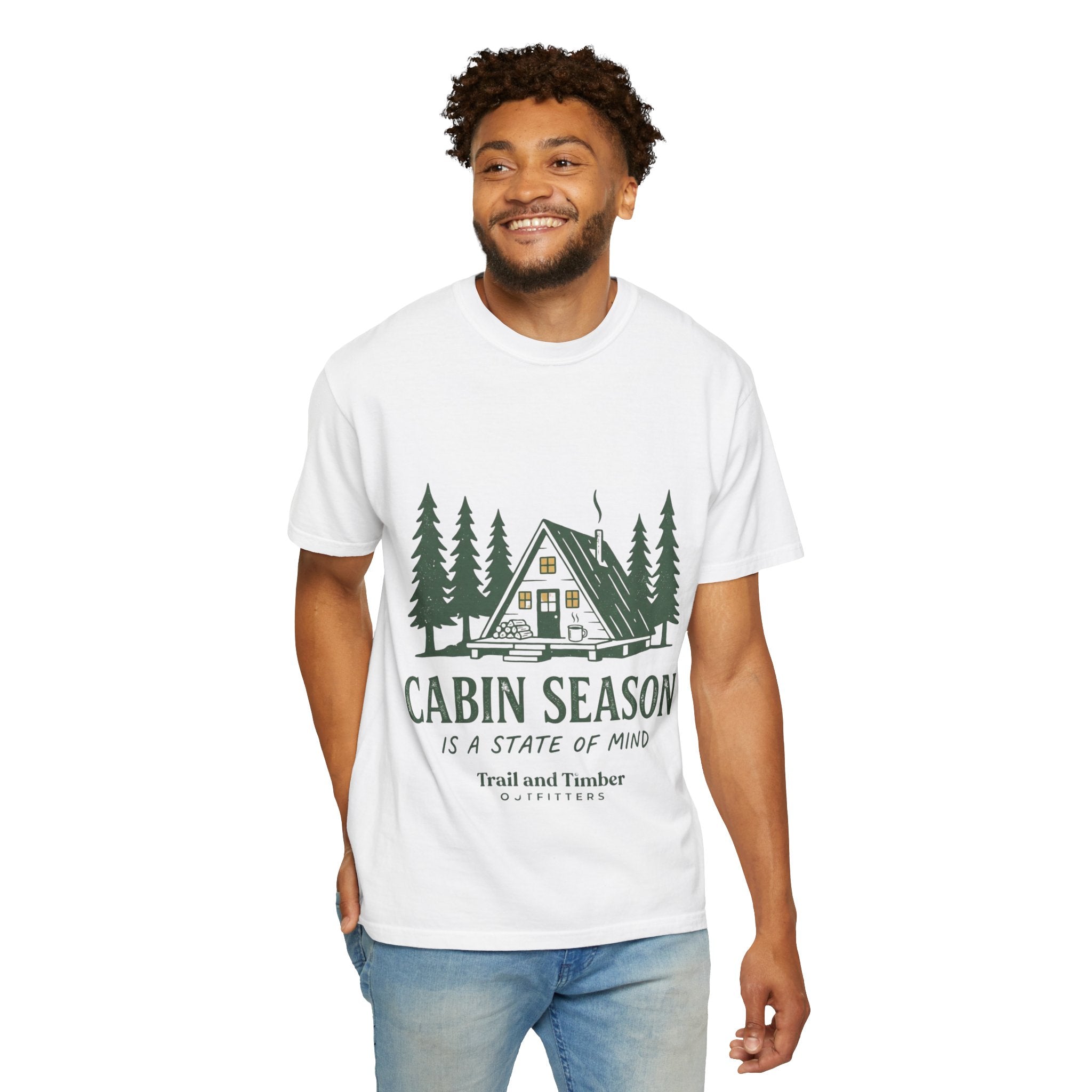 Cabin Season T-Shirt – 'Cabin Season Is A State Of Mind' Rustic A-Frame Cabin Tee