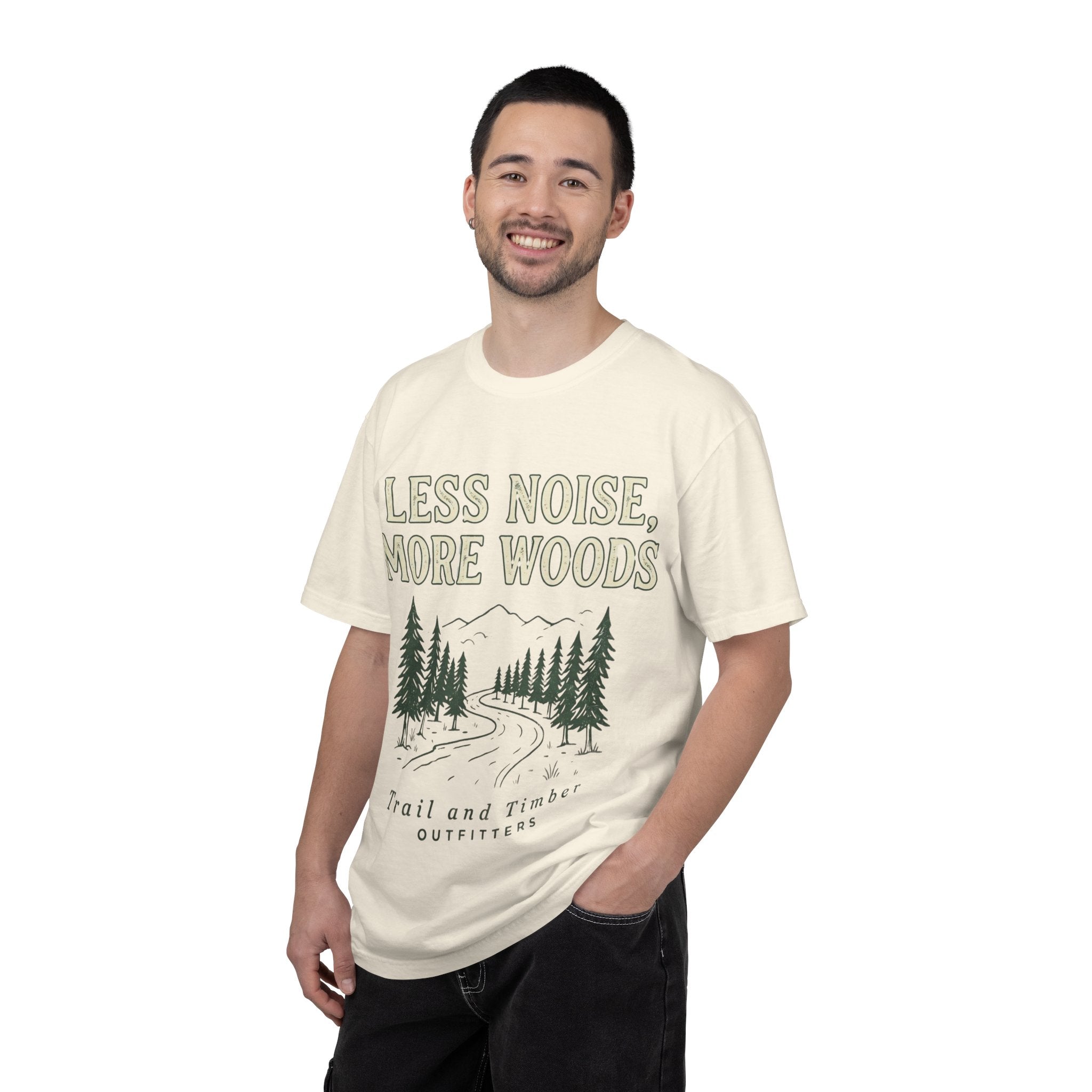 Less Noise, More WoodsT-Shirt — Trail and Timber Outdoor Tee