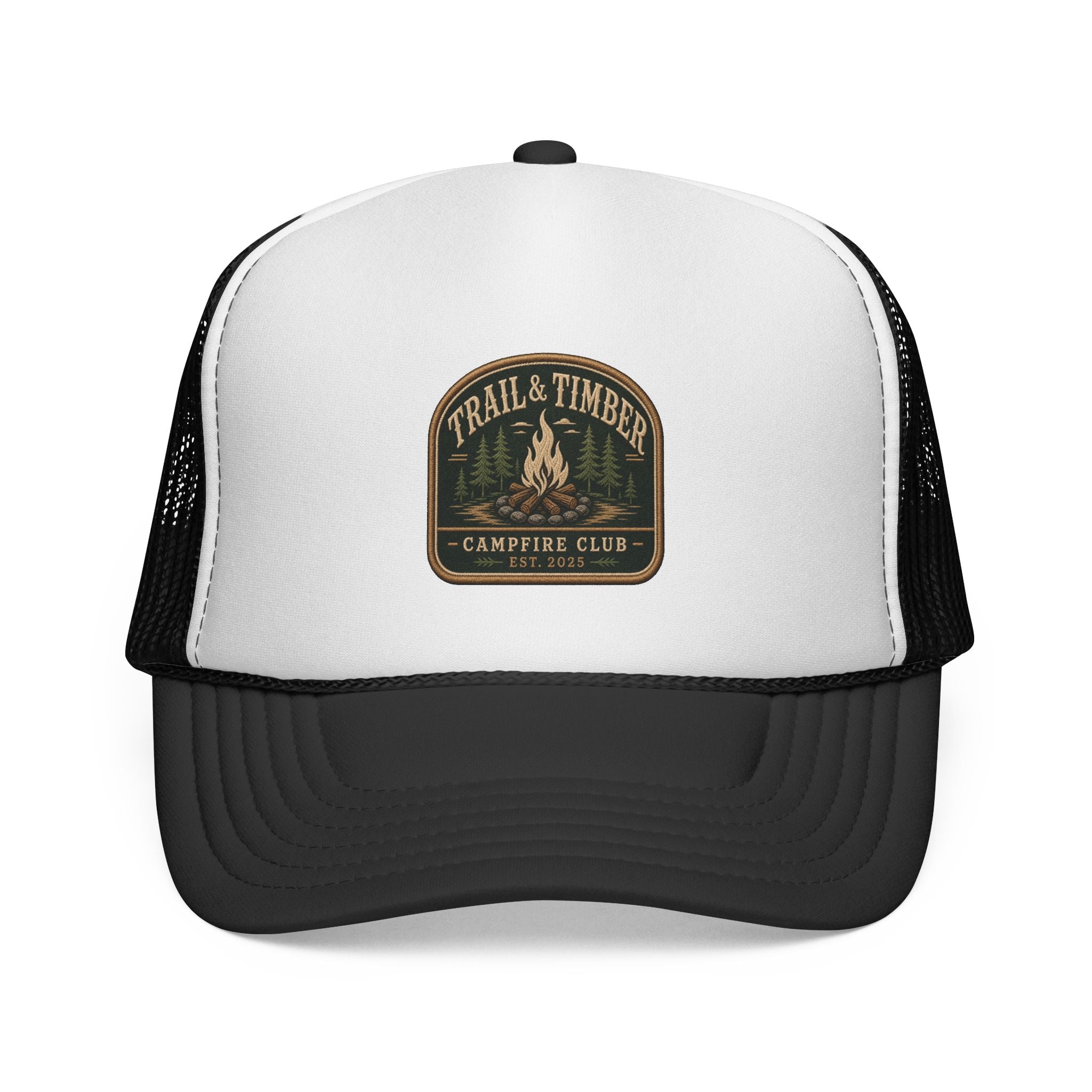 Trail & Timber Campfire Club Trucker Hat– Trail & Timber Outdoor Patch Hat