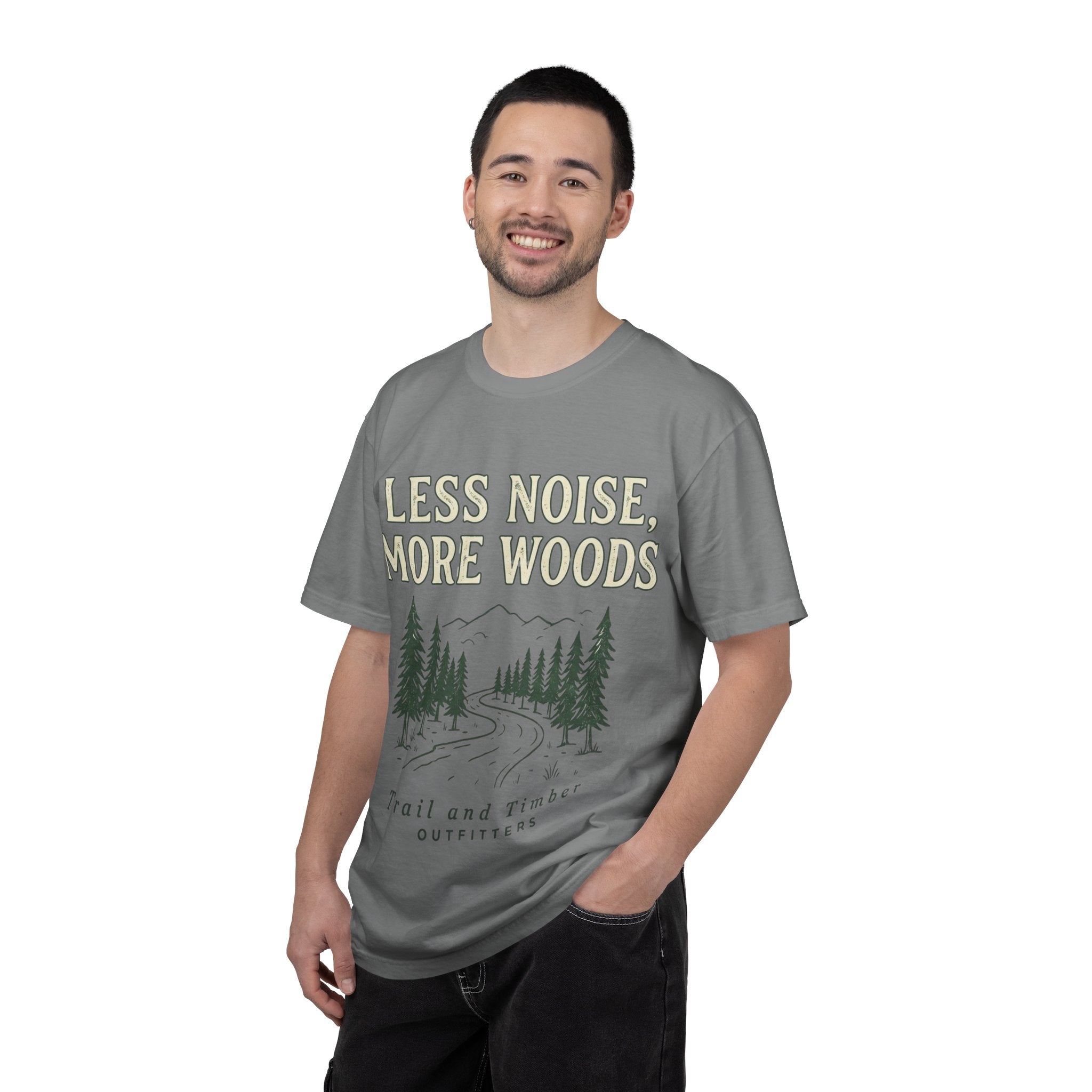 Less Noise, More WoodsT-Shirt — Trail and Timber Outdoor Tee