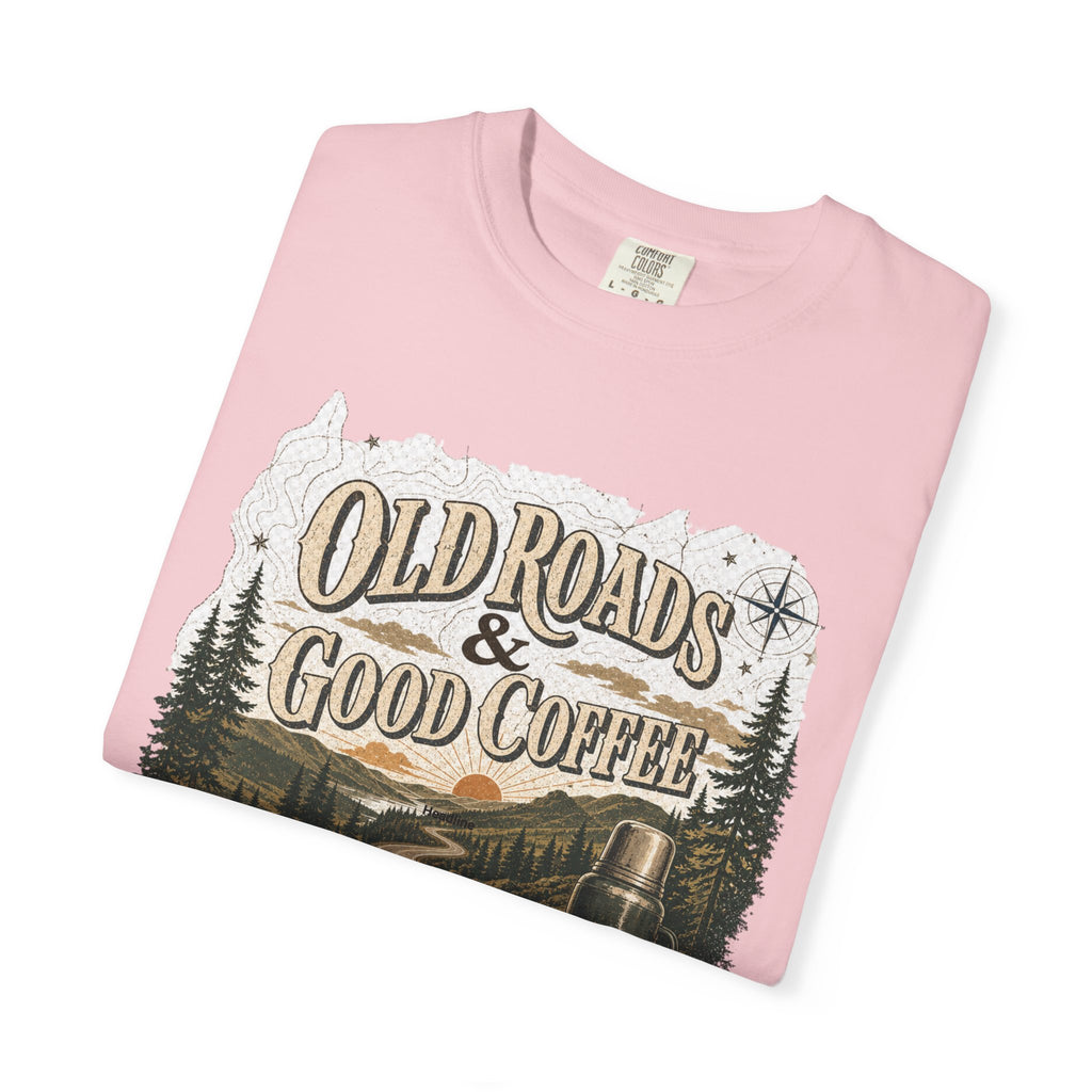 Old Roads & Good Coffee T-Shirt | Trail Timber Outfitters Road Trip Graphic