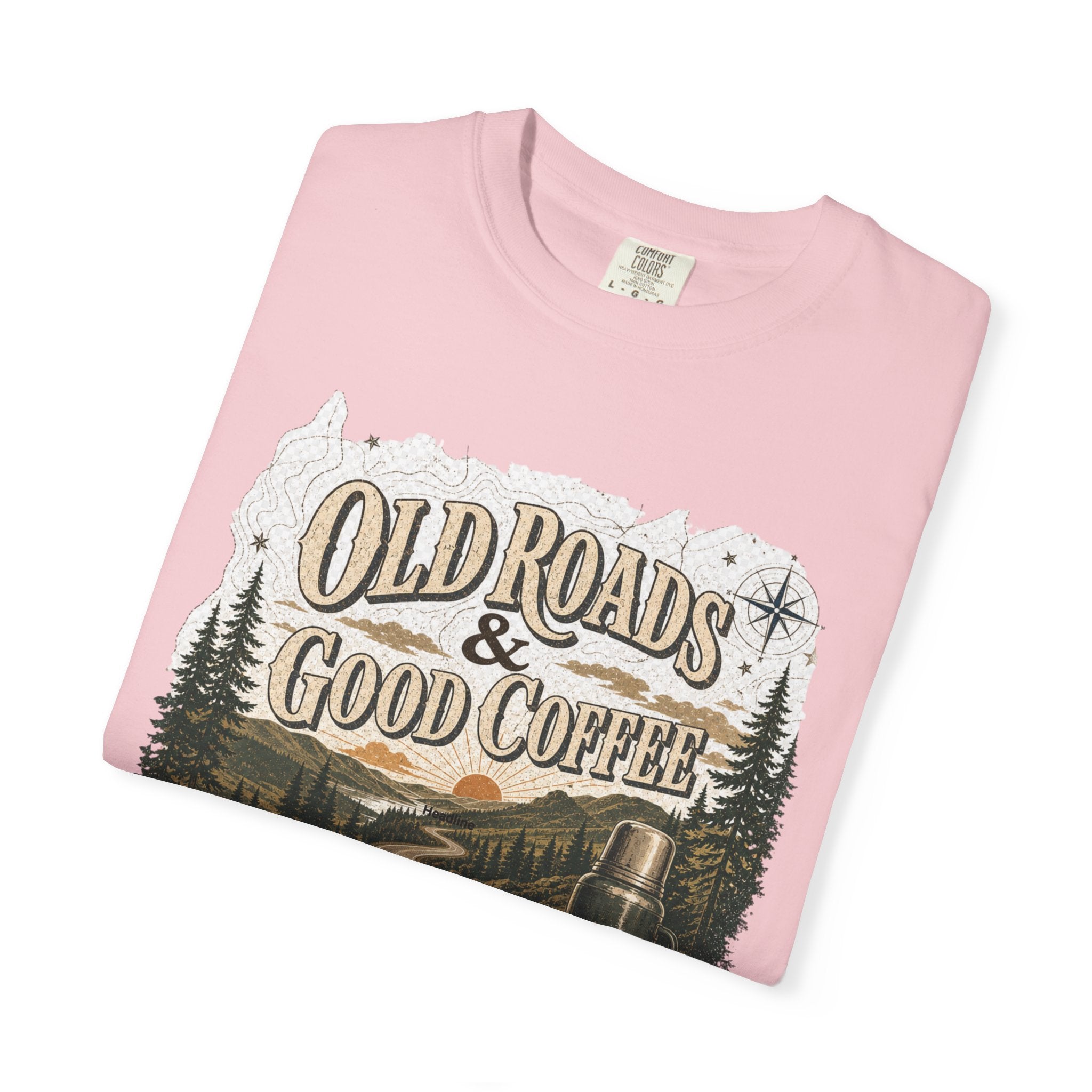 Old Roads & Good Coffee T-Shirt | Trail Timber Outfitters Road Trip Graphic