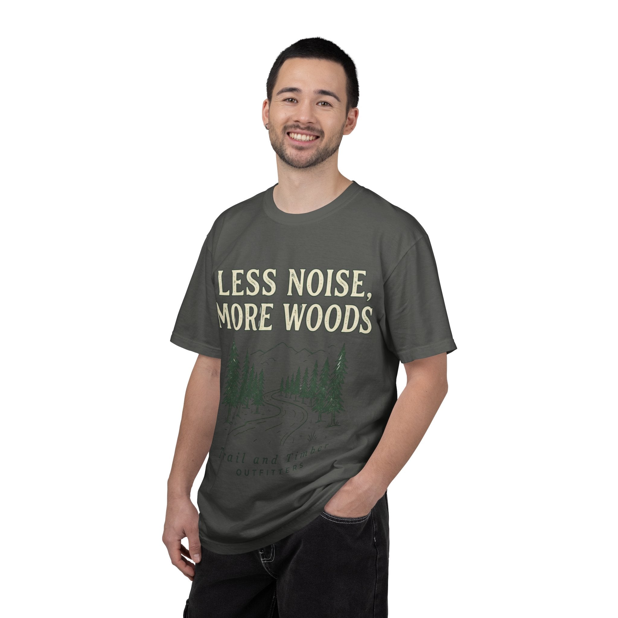Less Noise, More WoodsT-Shirt — Trail and Timber Outdoor Tee