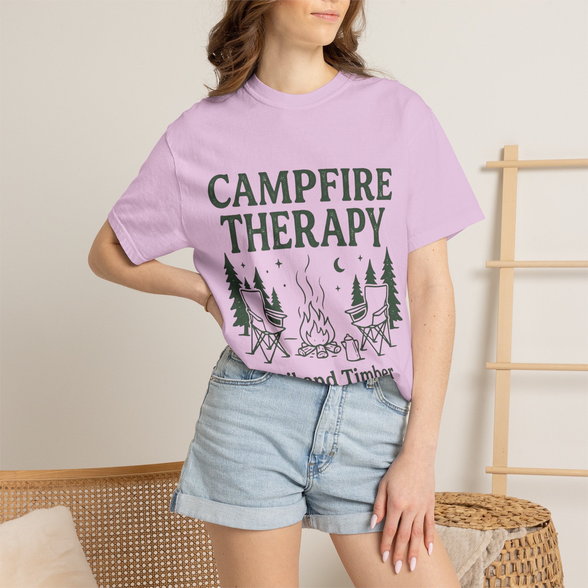 Campfire Therapy T-Shirt — Trail and Timber Outdoor Camping Tee