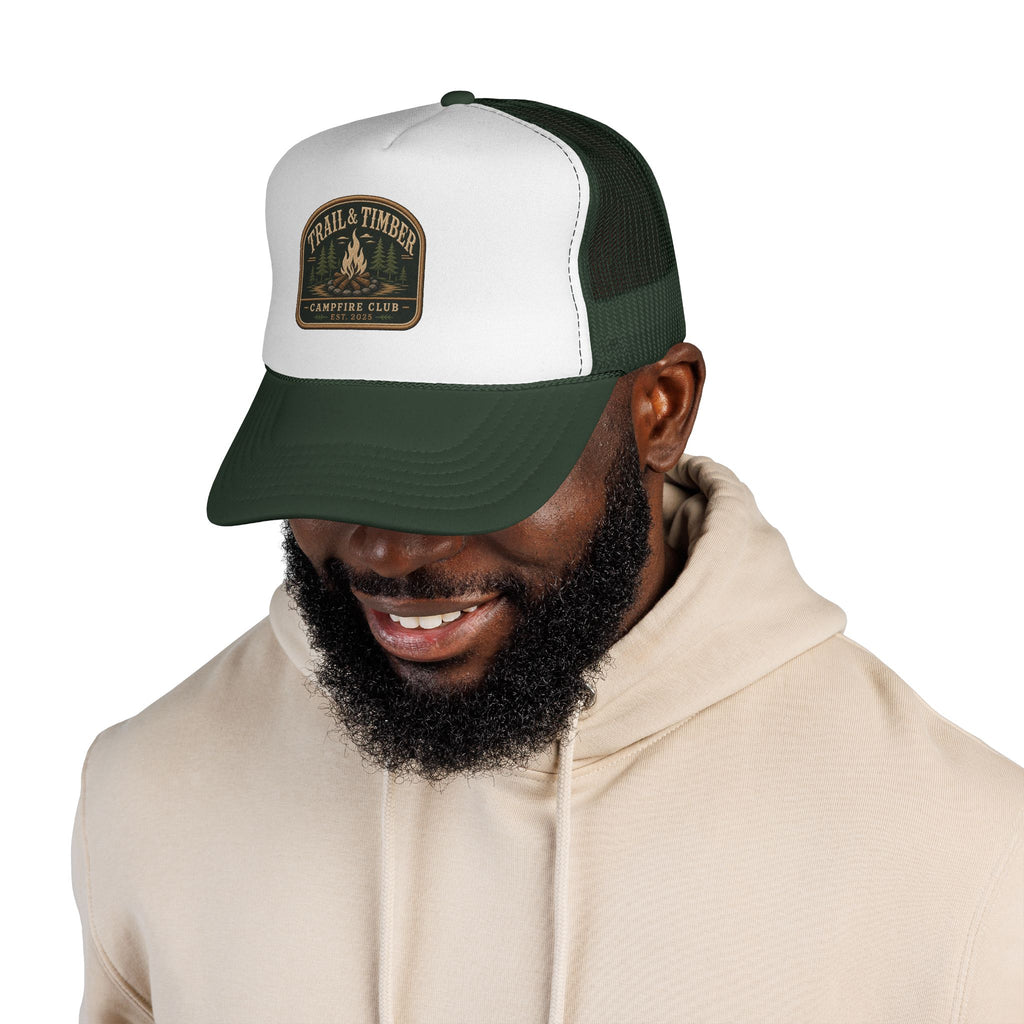 Trail & Timber Campfire Club Trucker Hat– Trail & Timber Outdoor Patch Hat
