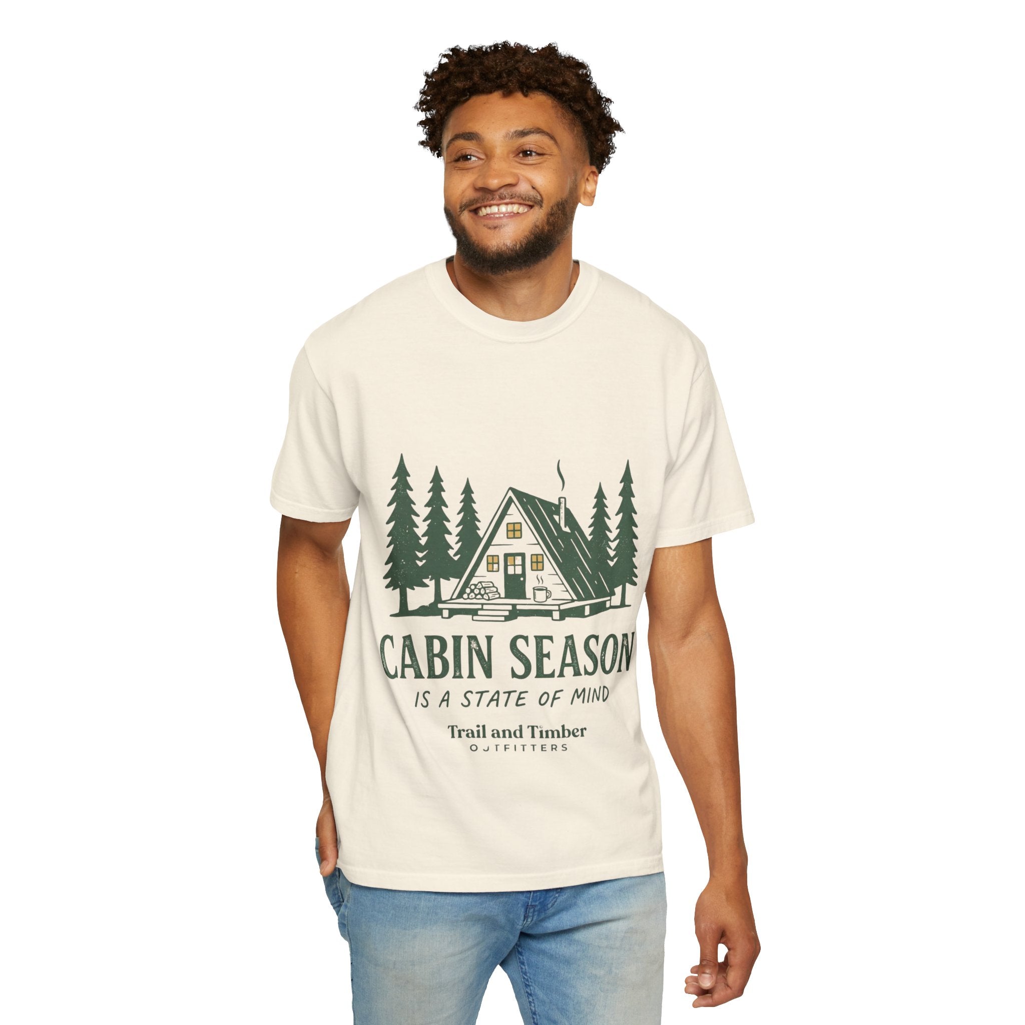 Cabin Season T-Shirt – 'Cabin Season Is A State Of Mind' Rustic A-Frame Cabin Tee