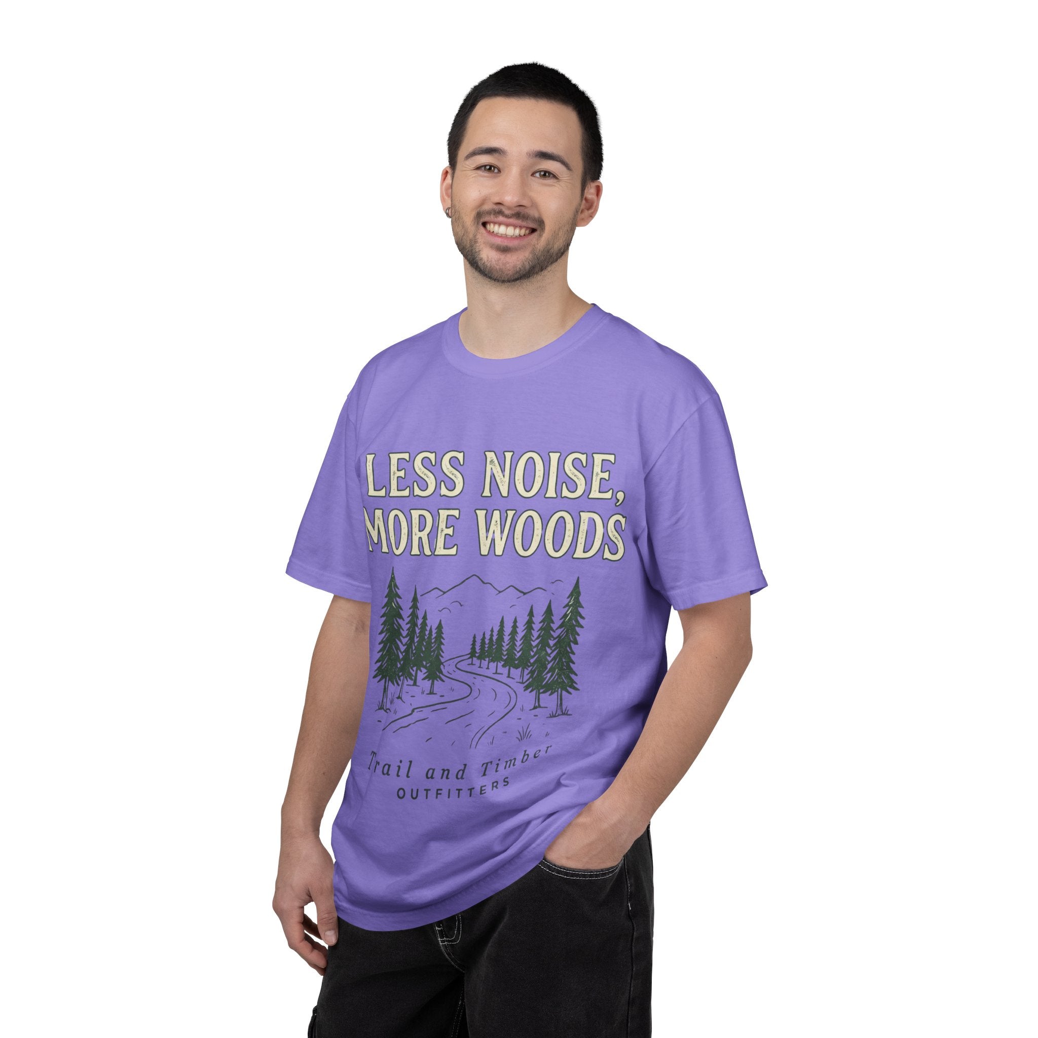 Less Noise, More WoodsT-Shirt — Trail and Timber Outdoor Tee