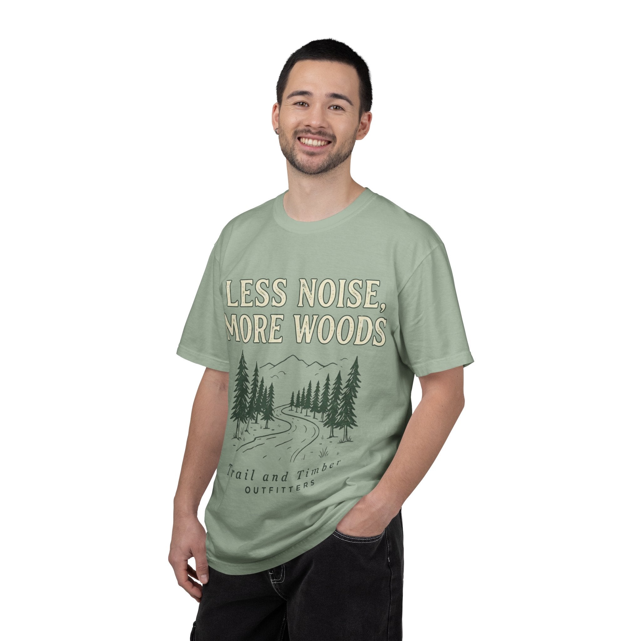 Less Noise, More WoodsT-Shirt — Trail and Timber Outdoor Tee